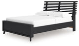 Danziar Matte Black Full Slat Panel Bed side profile