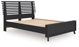 Danziar Matte Black Full Slat Panel Bed headboard close-up