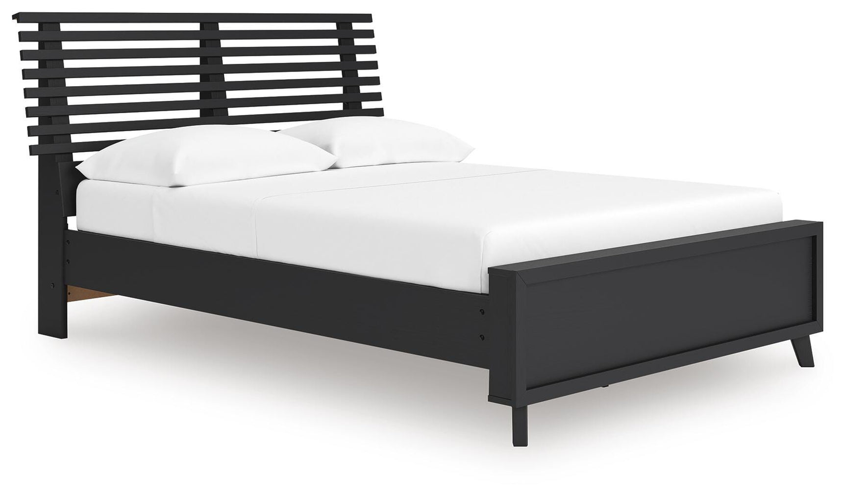 Danziar Black Full Slat Panel Bed angled view