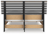 Danziar Matte Black Full Slat Panel Bed alternate side angle