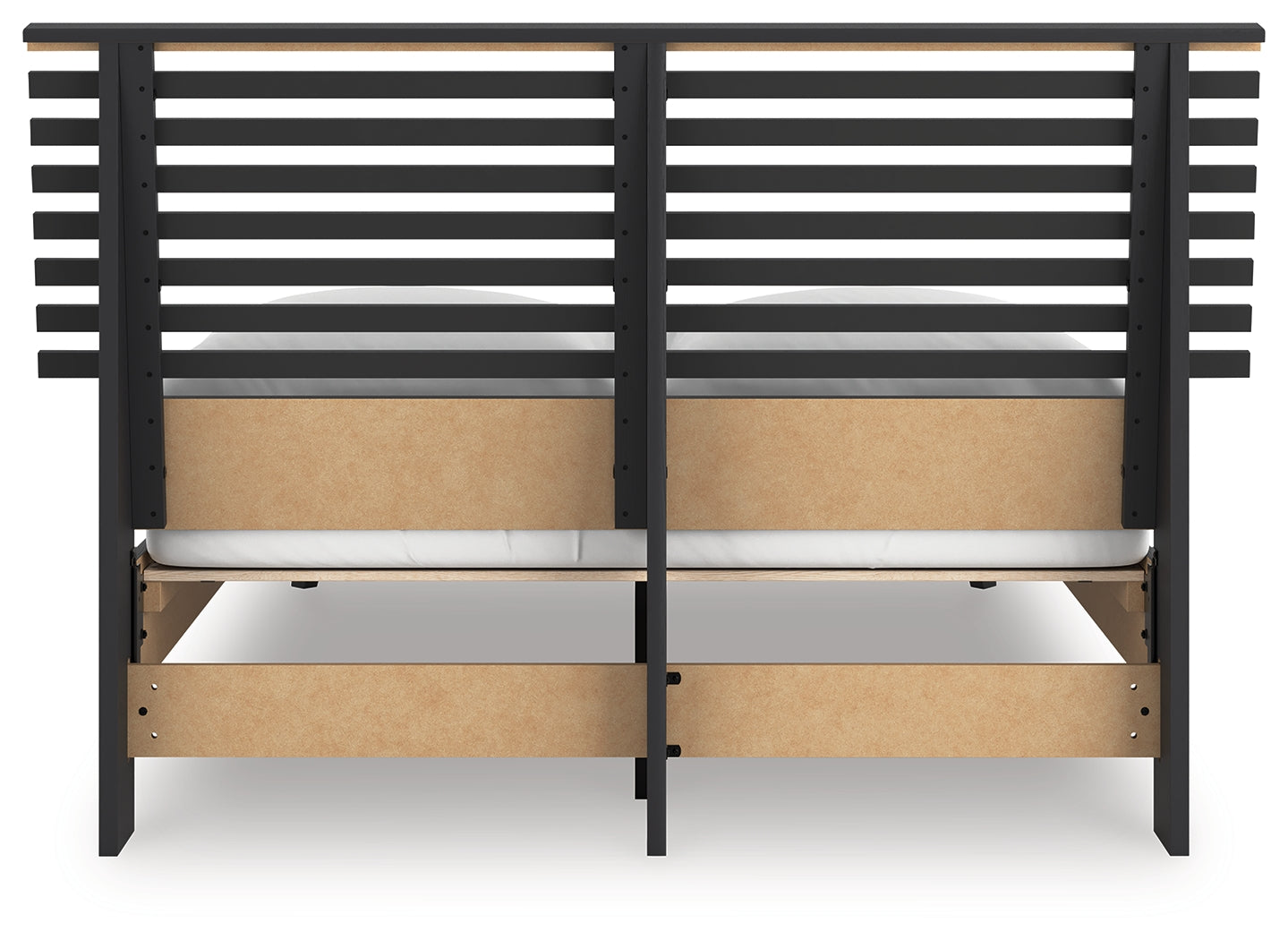 Danziar Matte Black Full Slat Panel Bed alternate side angle