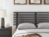 Danziar Matte Black Full Slat Panel Bed full length side view