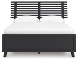 Danziar Matte Black Full Slat Panel Bed footboard detail