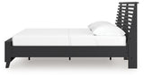 Danziar Matte Black Full Slat Panel Bed headboard texture detail