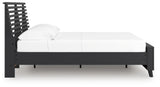 Danziar Matte Black Full Slat Panel Bed back view