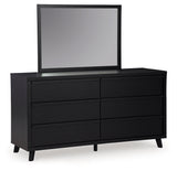 Danziar Black Dresser And Mirror