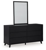 Danziar Black Dresser And Mirror