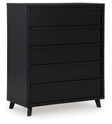 Danziar black wide chest of drawers angled closed