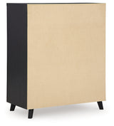 Danziar black wide chest of drawers back view