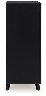 Danziar black wide chest of drawers side view