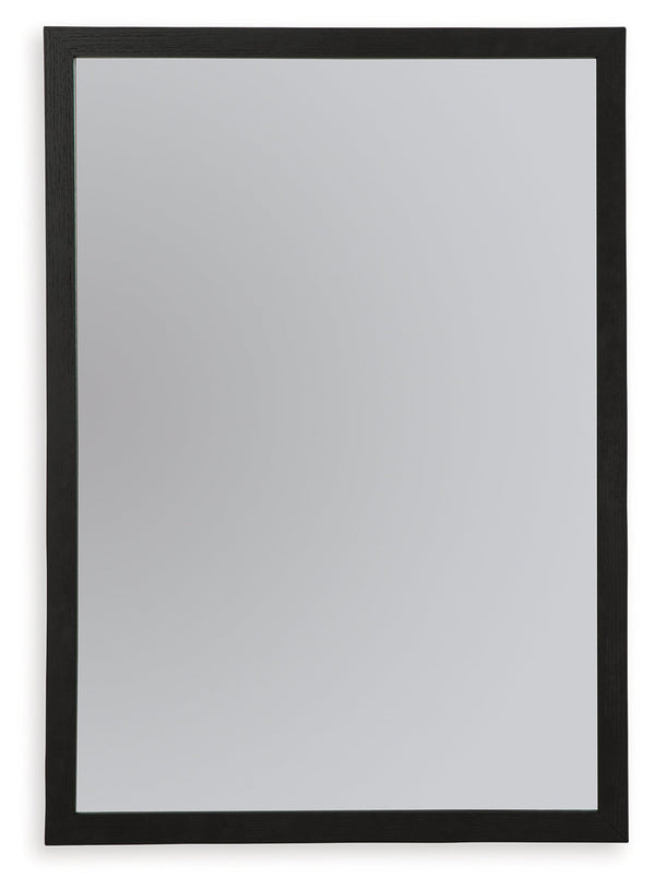 Danziar bedroom mirror front view with matte black frame