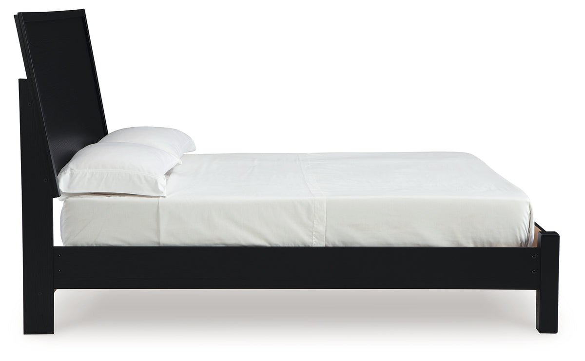 Danziar Black Full Panel Bed front view