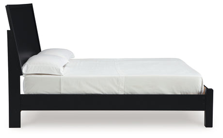 Danziar Black Full Panel Bed front view