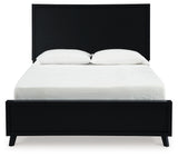 Danziar Black Full Panel Bed head-on view