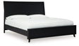 Danziar black queen panel bed side angle