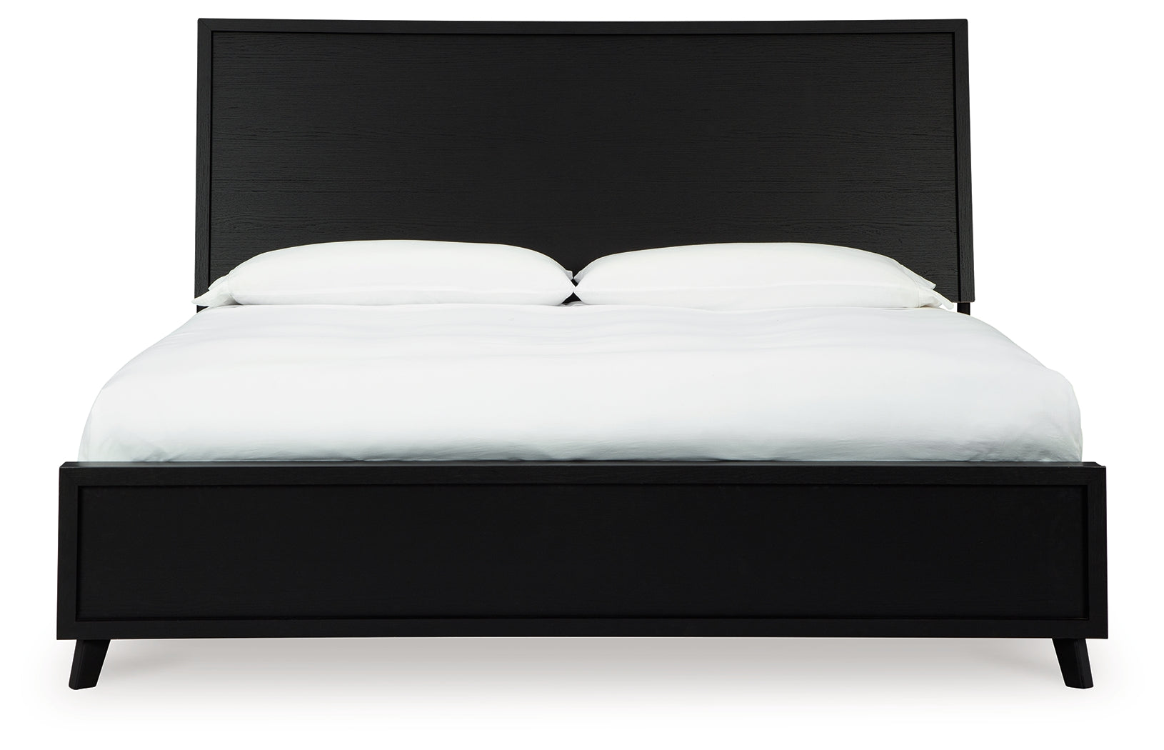 Danziar black queen panel bed close up of headboard
