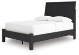 Danziar Black Full Panel Bed angled view