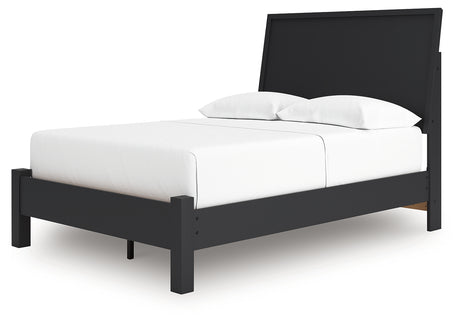 Danziar Black Full Panel Bed angled view