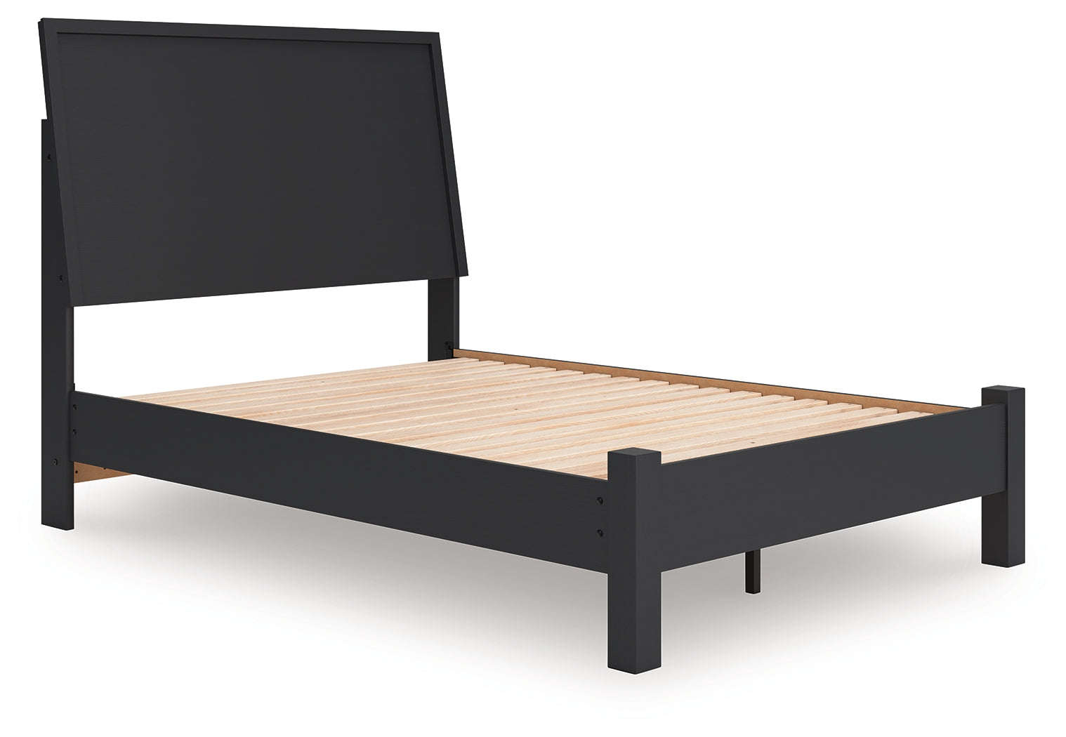 Danziar Black Full Panel Bed headboard close-up