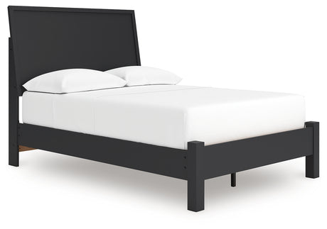 Danziar Black Full Panel Bed side angle