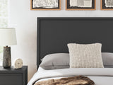 Danziar Black Full Panel Bed headboard texture detail