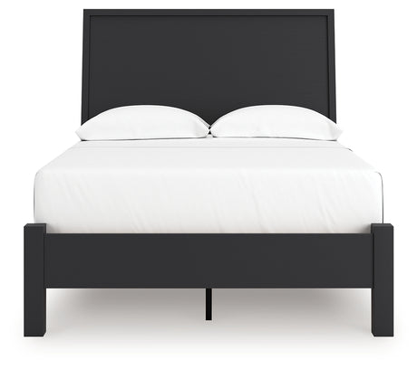 Danziar Black Full Panel Bed footboard detail