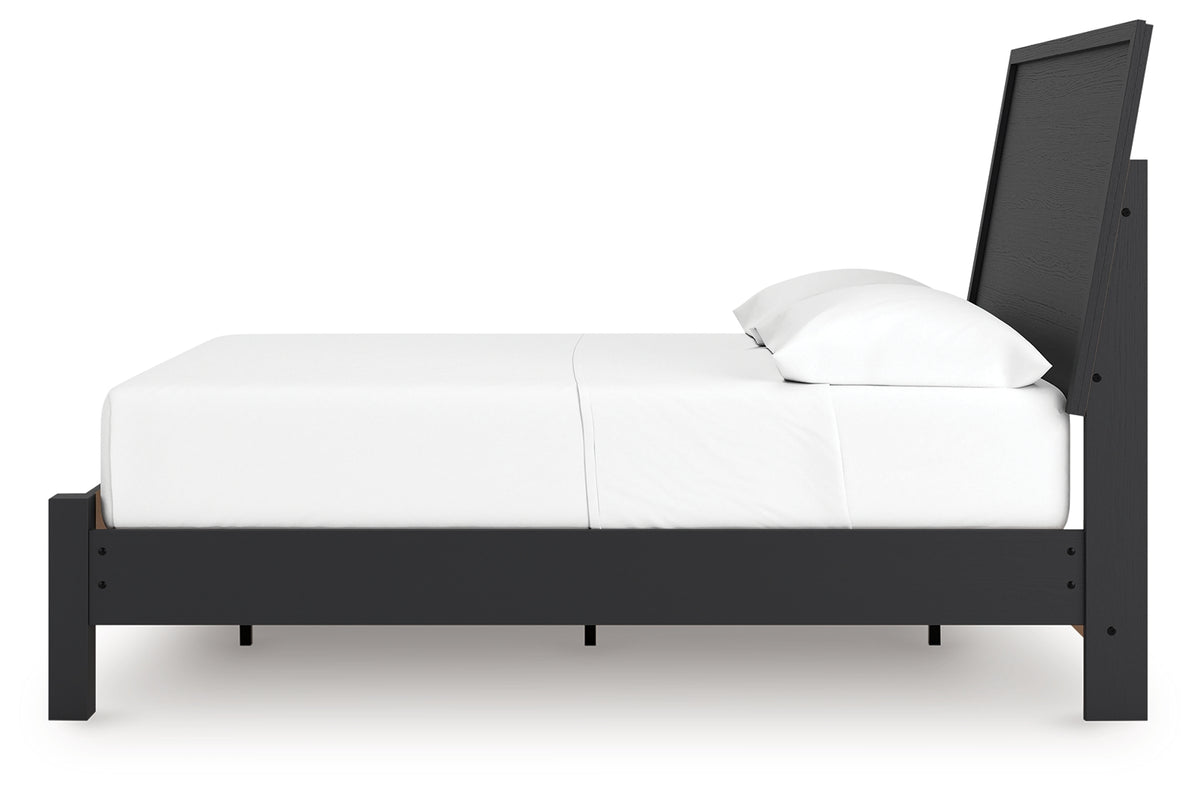 Danziar Black Full Panel Bed alternate side angle
