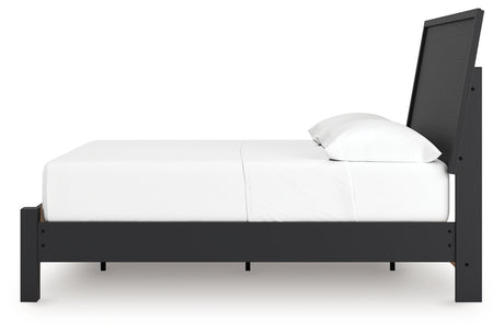 Danziar Black Full Panel Bed alternate side angle