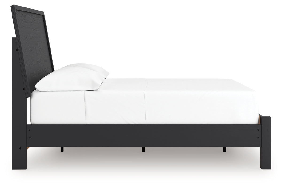 Danziar Black Full Panel Bed side profile