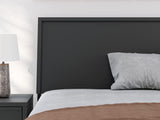 Danziar Black Full Panel Bed headboard front angle