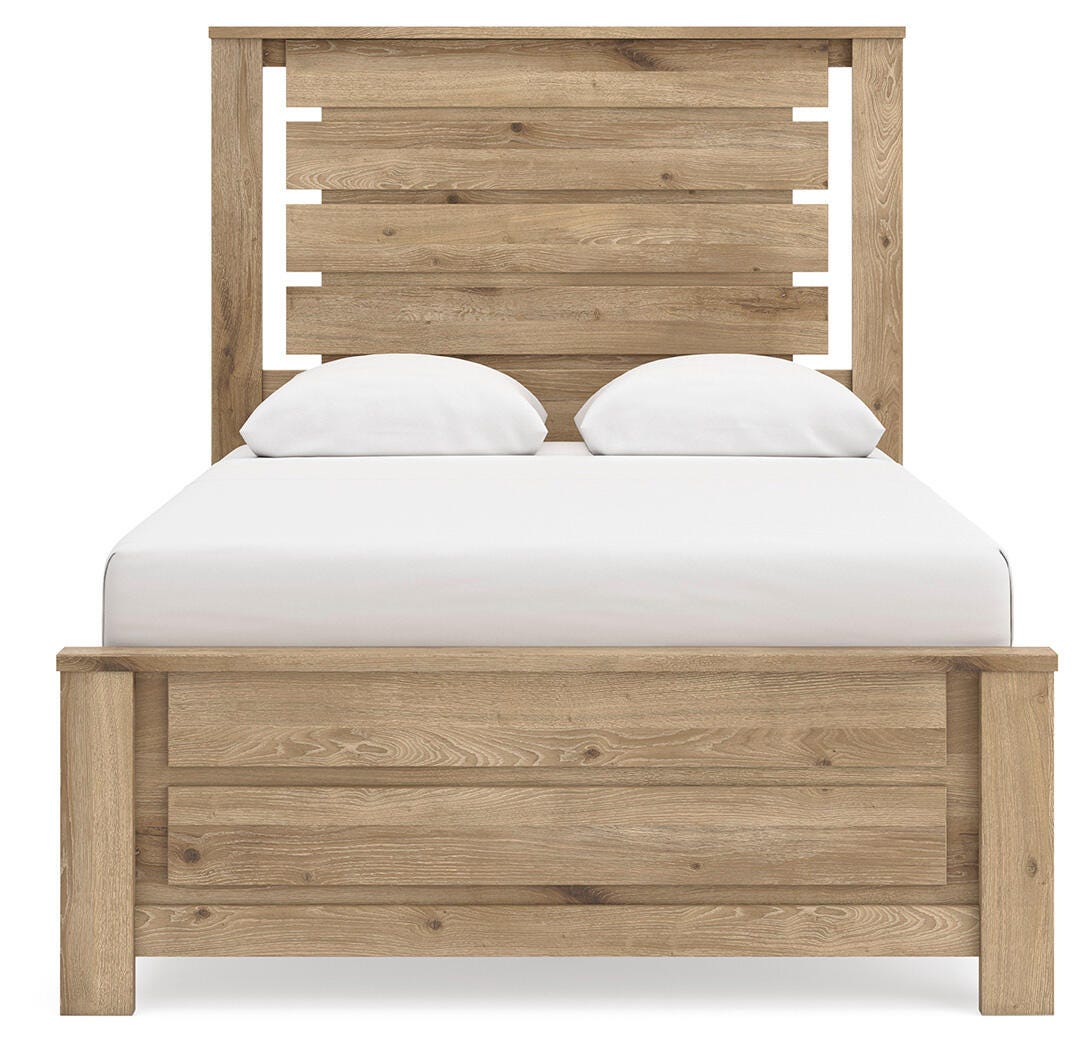 Brozmont Tan Full Panel Platform Bed view 6
