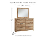Hyanna Dresser and Mirror dimensional diagram