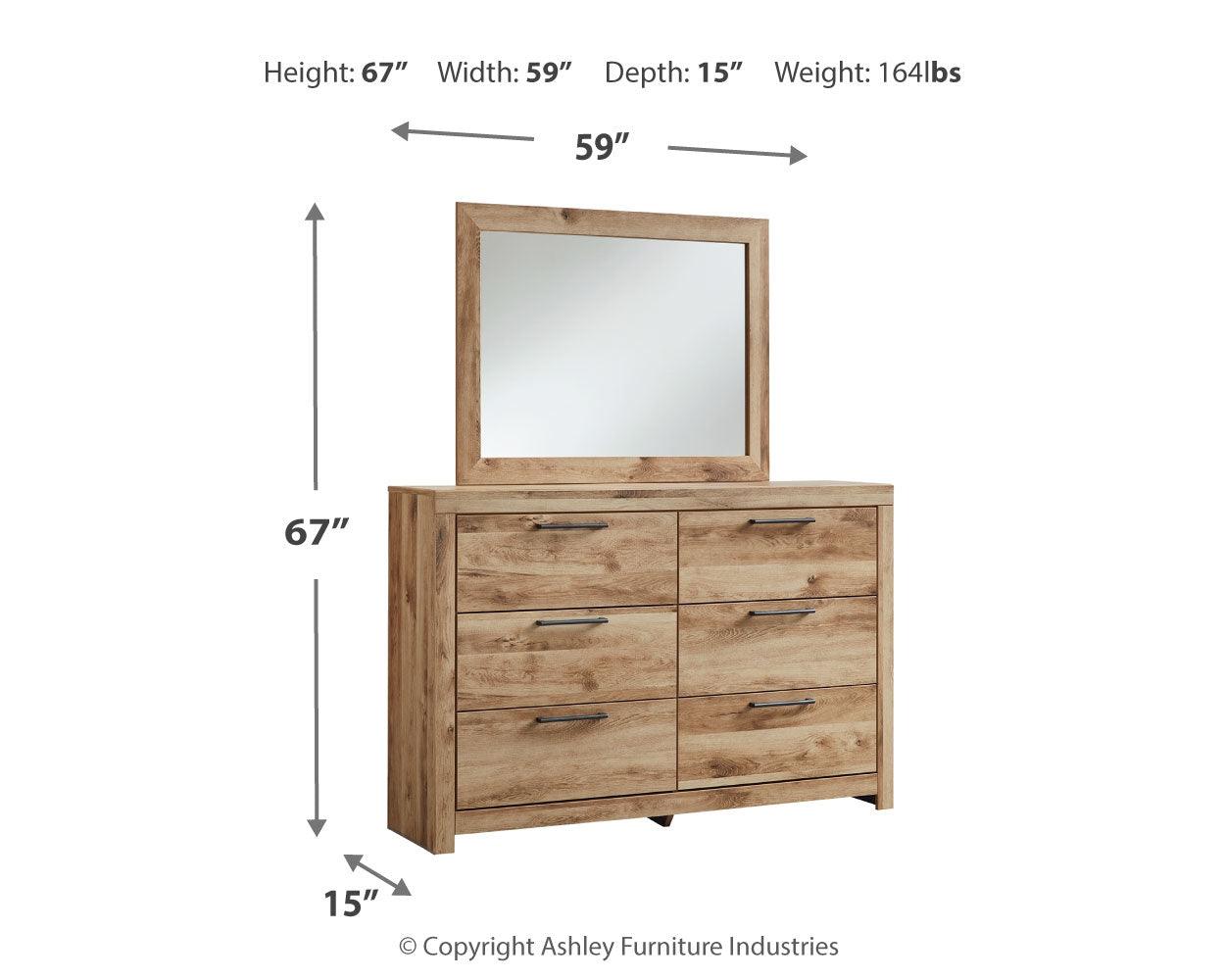 Hyanna Dresser and Mirror dimensional diagram