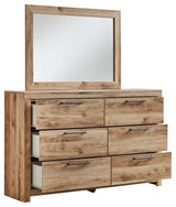 Hyanna Tan Dresser and Mirror open drawer detail