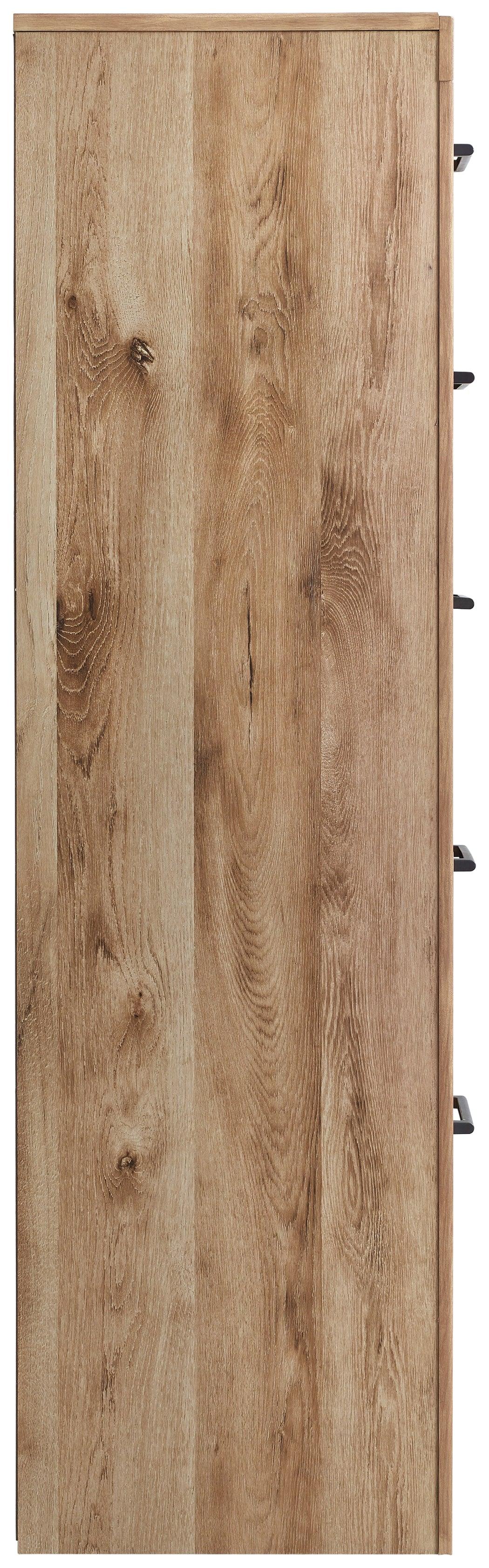 Hyanna Chest of Drawers side profile highlighting golden rustic finish