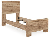 Hyanna Tan Brown Twin Panel Bed corner detail