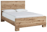 Hyanna Tan Queen Panel Bed headboard close-up