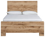Hyanna Tan Queen Panel Bed head-on view