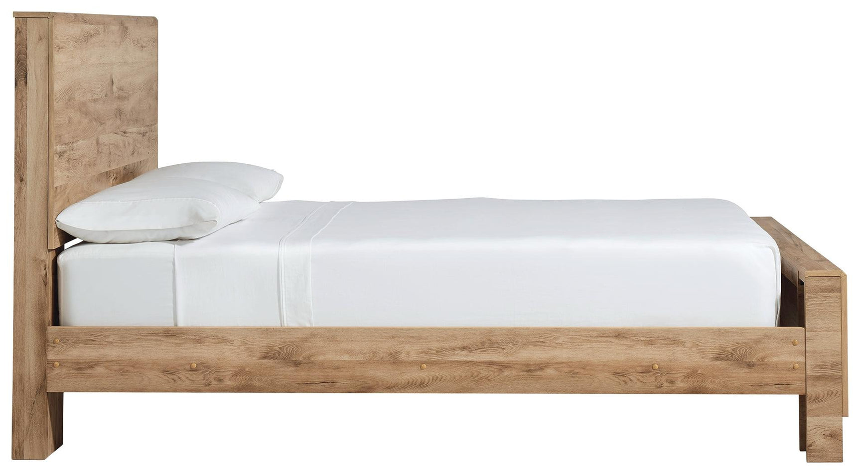 Hyanna Tan Queen Panel Bed side profile