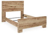 Hyanna Tan Brown Full Size Panel Bed head-on view