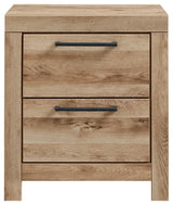 Hyanna Tan Nightstand head-on view showing framed front