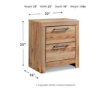 Hyanna Tan Nightstand dimension diagram