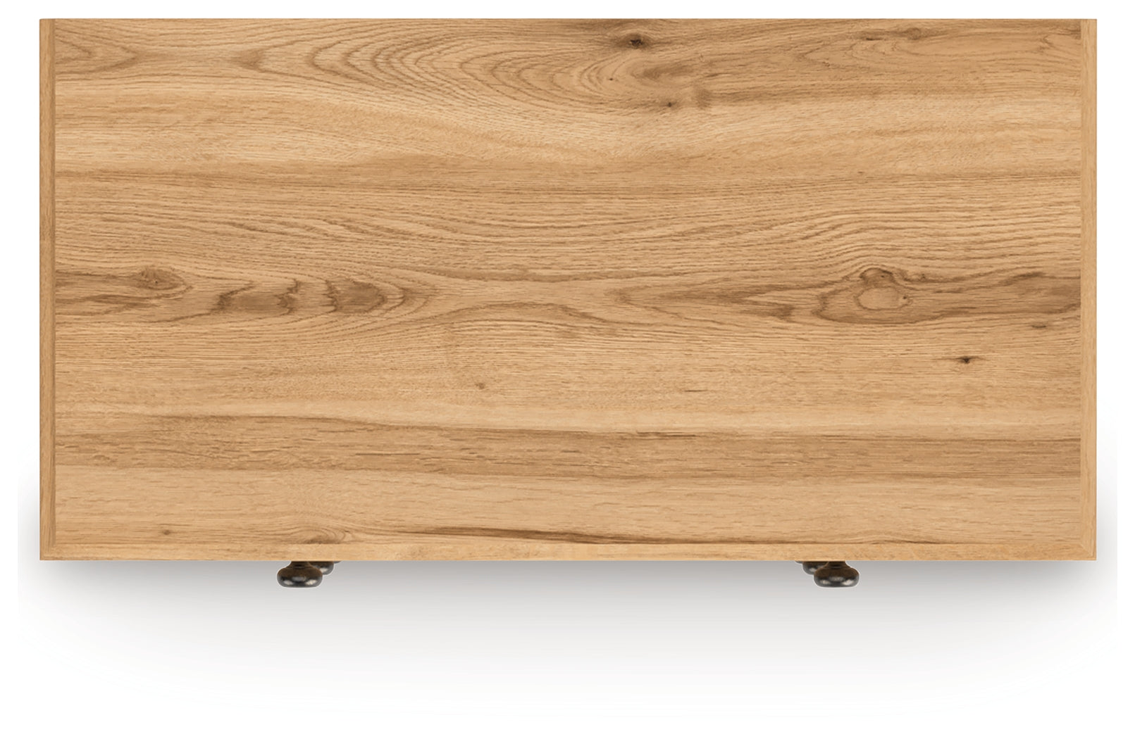 Top view of Aleaport Chest with oak grain finish