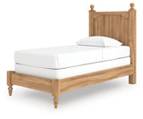 Aleaport warm brown twin panel bed side angle
