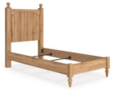 Aleaport warm brown twin panel bed headboard close-up