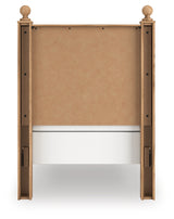 Aleaport warm brown twin panel bed side view