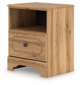 Aleaport nightstand angled side view showing drawer closed