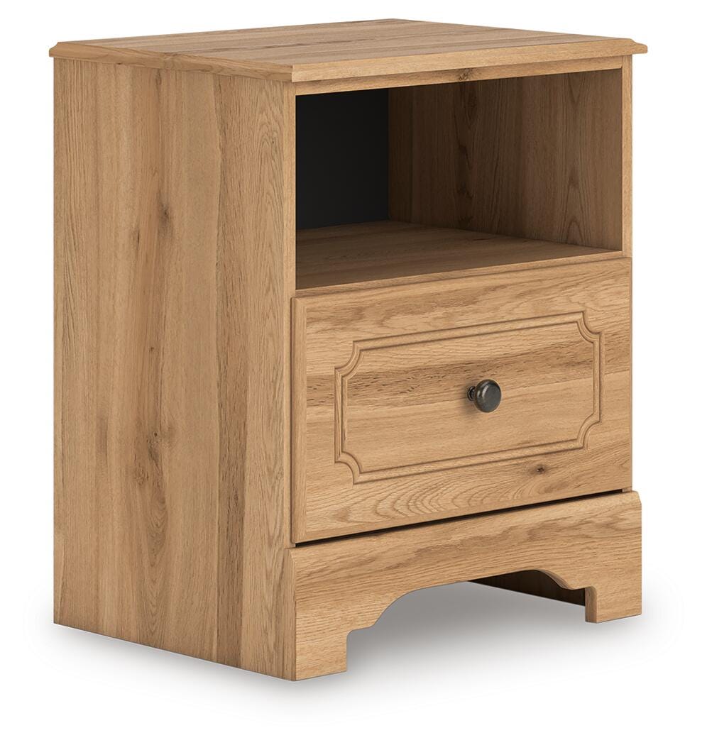 Aleaport Warm Brown Panel Bedroom Set angled view