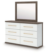 Alternate angle view of dresser and mirror