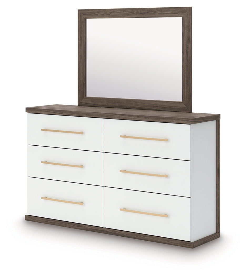 Alternate angle view of dresser and mirror